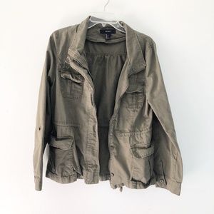Forever 21 Olive Green Military Utility Jacket L